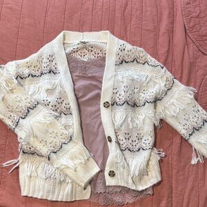 Women's Cream Cardigan Sweater